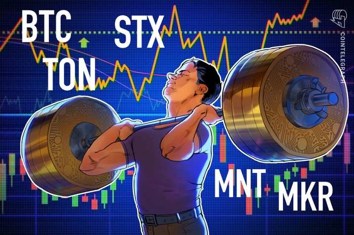 Bitcoin tips toward $70K, setting a path for TON, STX, MNT and MKR to follow