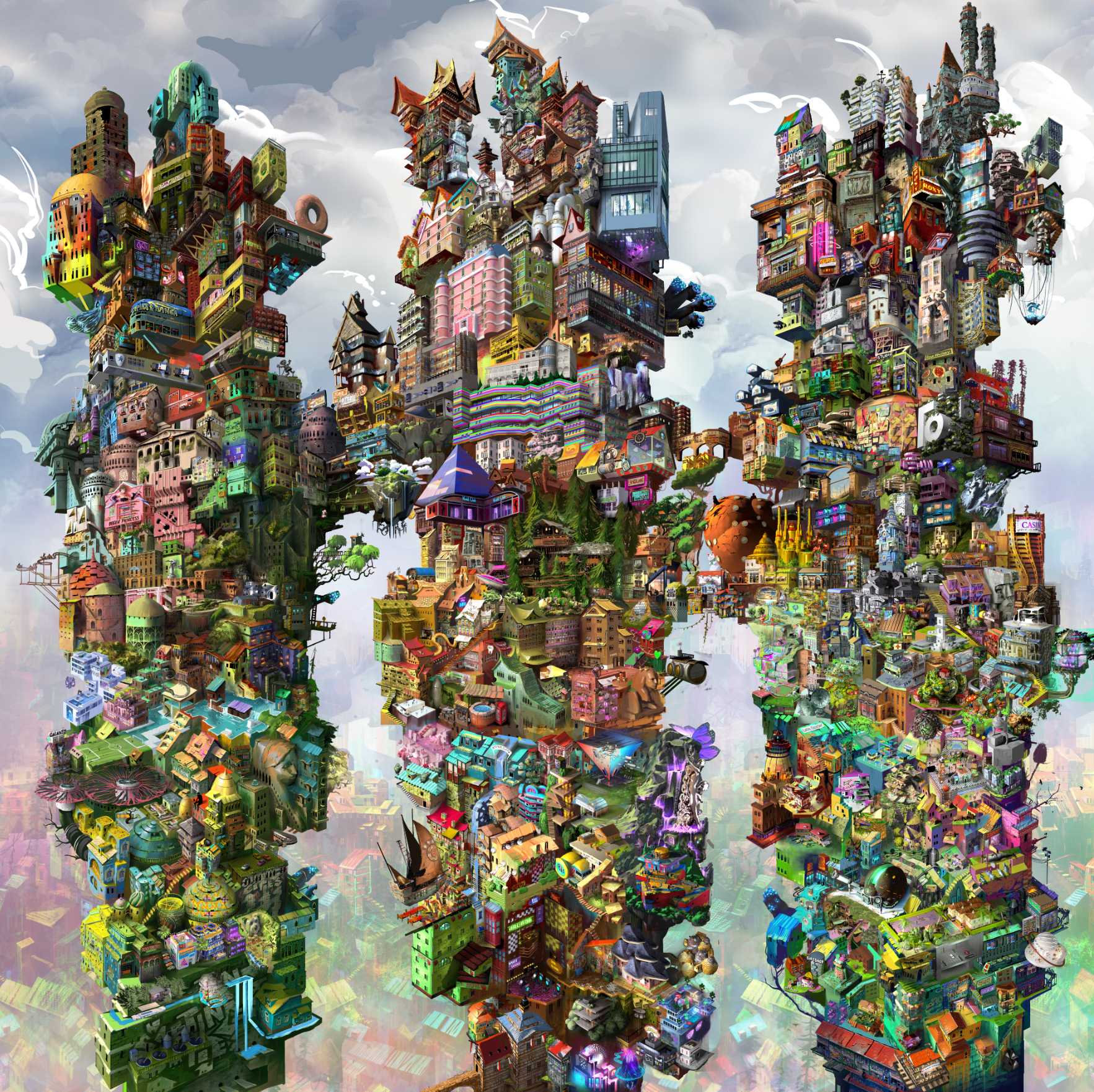 The capital city of Metropolis’ metaverse is populated with neighborhoods. Source: Metropolis