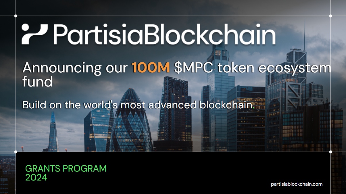 Partisia Blockchain announced a 100 million MPC token ecosystem grant program with the goal of fostering innovation. Source: Partisia Blockchain