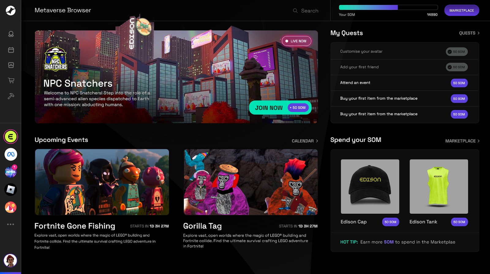 Somnia hosts a metaverse browser to offer an interconnected experience for users.