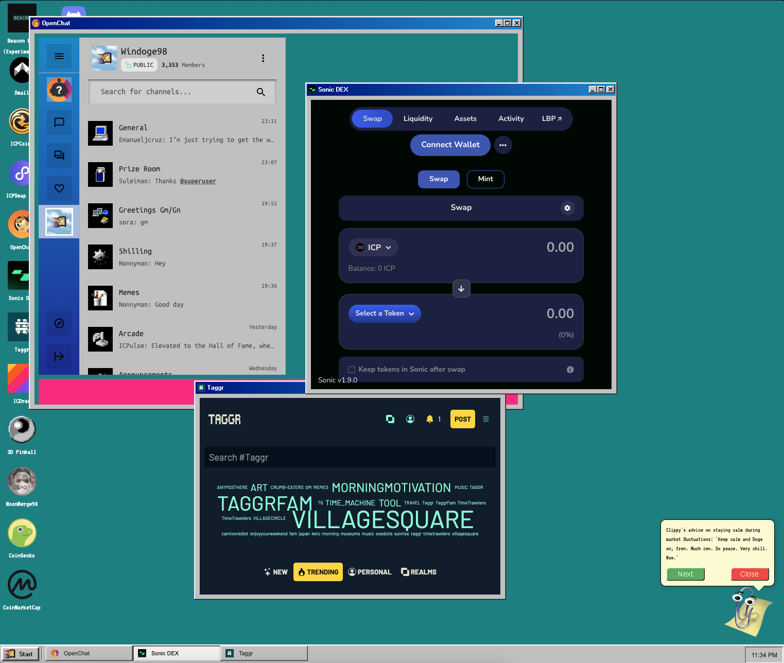 Windoge98 offers a functional operating system with games. Source: Windoge98