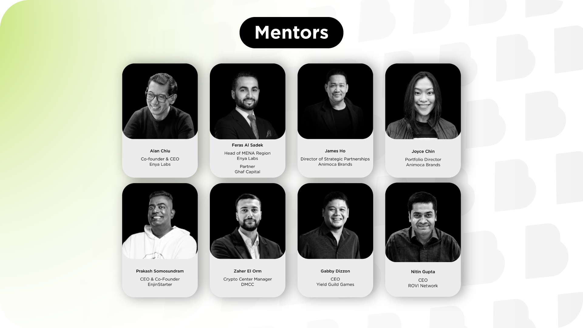 The Boba LiftOff Accelerator features a strong roster of mentors from the Web3 ecosystem. Source: Boba Network, Brinc