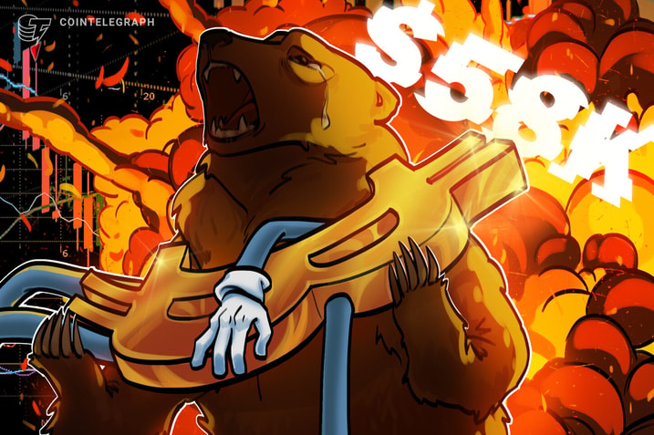 Bitcoin critical indicator prints ‘bearish cross’ as it sinks below $58K